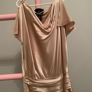 White House Black Market silk gold shirt, XXS, $98,brand new with tags